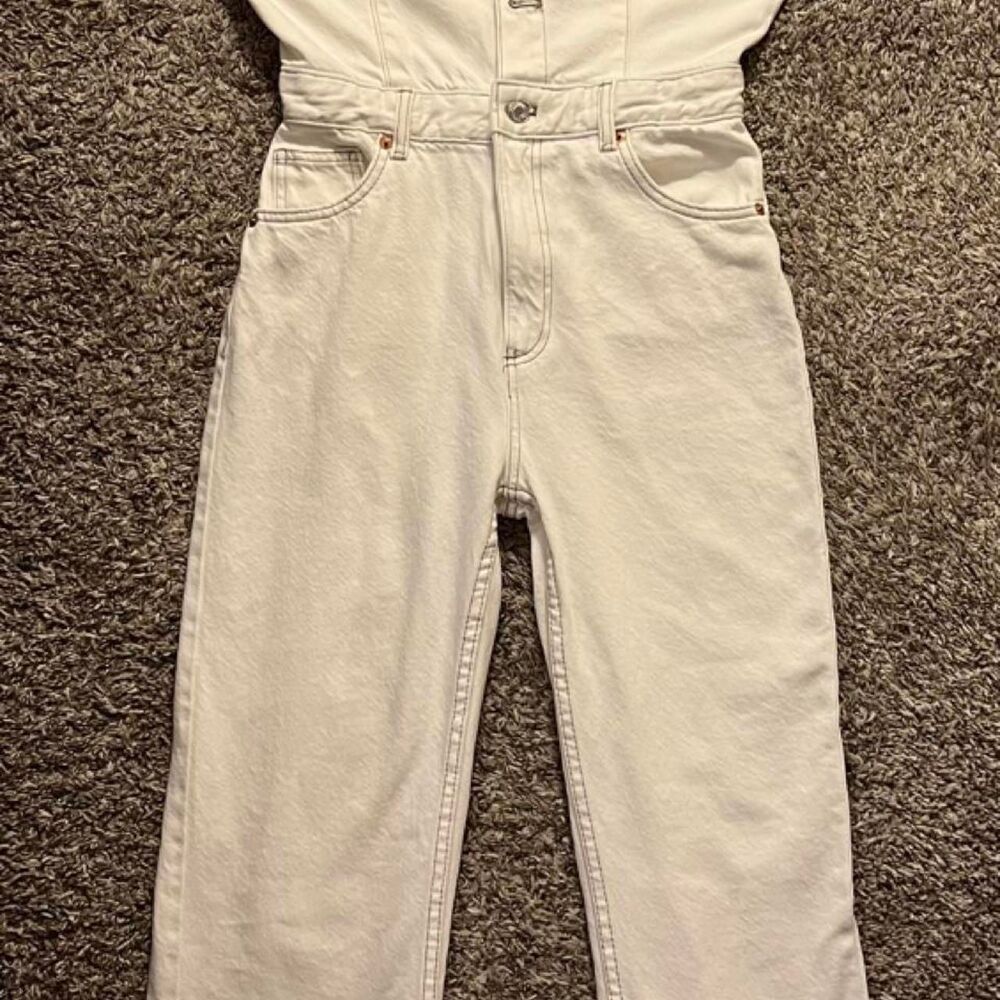 Zara Women's White Jumpsuit